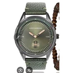 Lucky Brand Watch for Men Sport Quartz Watch with Leather Strap Minimalist Wrist